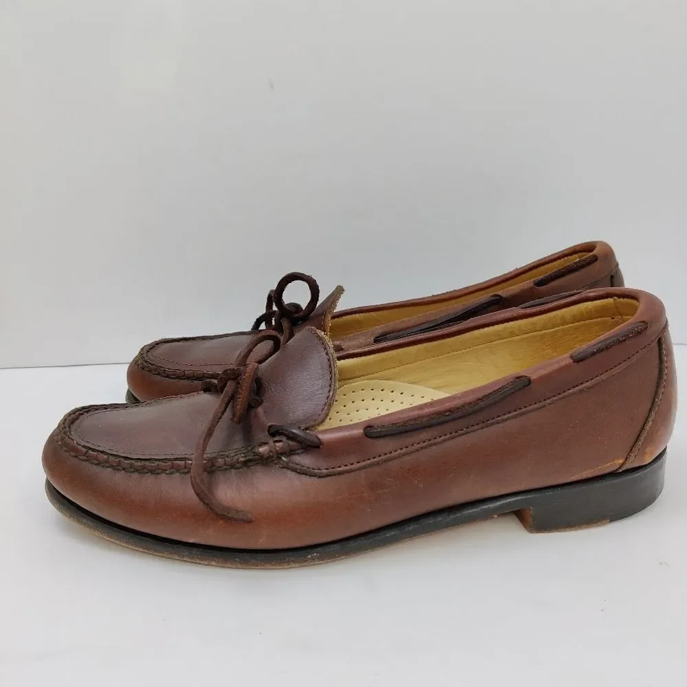 Barrie ltd Booters Mens Slip on Loafers in Brown Leather Sz 8.5 M Mocc Toe